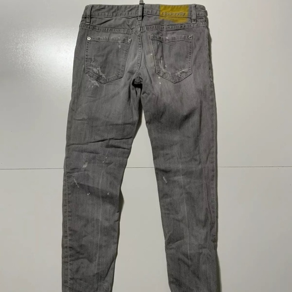 Dsquared2 Dsquared Super Skinny Cropped Gray Denim Destressed Jeans Italy 40 - Picture 6 of 10